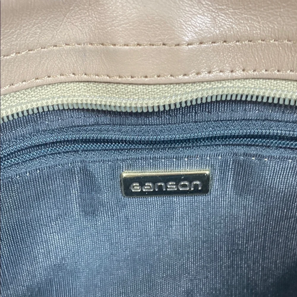 Ganson Elegant Taupe Leather Shoulder Bag